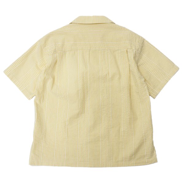 画像2: 『OUTLET』SERO(セロ)Short Sleeve Open Collar Shirt(ショートスリーブオープンカラーシャツ)"Seersucker" / Yellow(イエロー) (2)