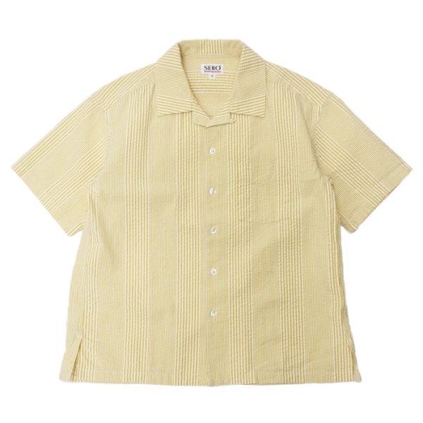 画像1: SERO（セロ）Short Sleeve Open Collar Shirt（ショートスリーブオープンカラーシャツ）"Seersucker" / Yellow（イエロー） (1)