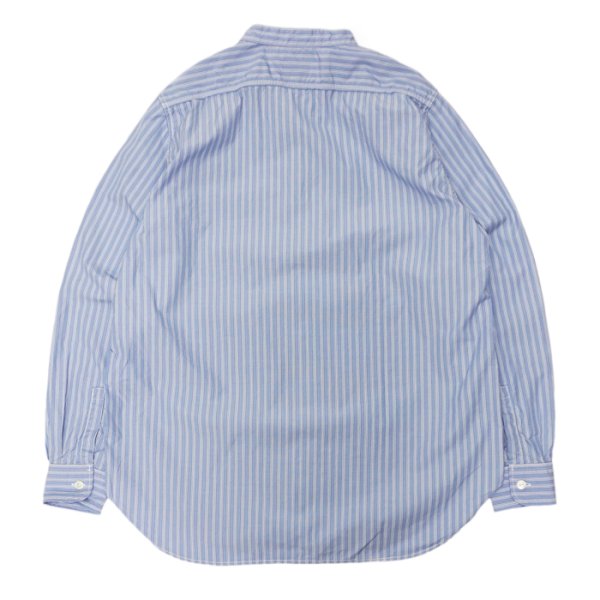 画像2: F.O.B FACTORY（エフオービーファクトリー）BAND COLLAR SHIRT（バンドカラーシャツ）"STRIPE" / Blue（ブルー） (2)