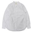 画像1: F.O.B FACTORY（エフオービーファクトリー）BAND COLLAR SHIRT（バンドカラーシャツ）"STRIPE" / White（ホワイト） (1)