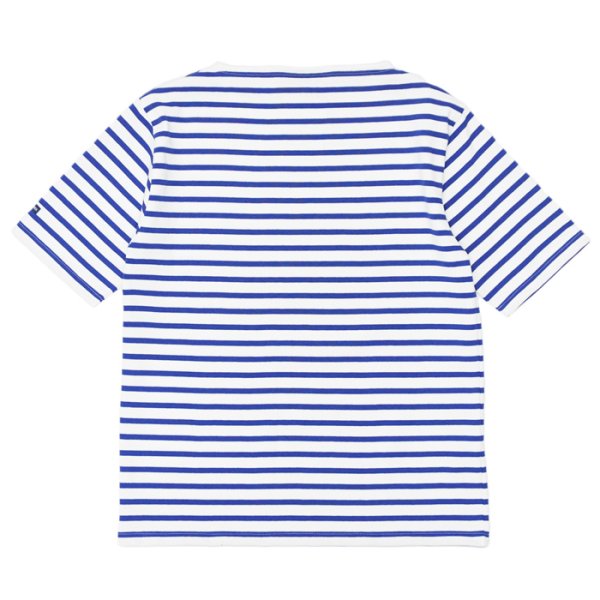 画像2: SAINT JAMES(セントジェームス)OUESSANT SHORT SLEEVE(ウエッソンショートスリーブ)”BORDER" / NEIGE×GITANE(ホワイト×ロイヤルブルー) (2)