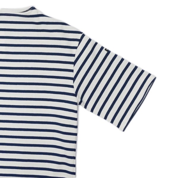 画像4: SAINT JAMES(セントジェームス)TEE LOOSE(五分袖ドロップショルダー)"BORDER" / ECUME×ENCRE(ナチュラル×ネイビー) (4)