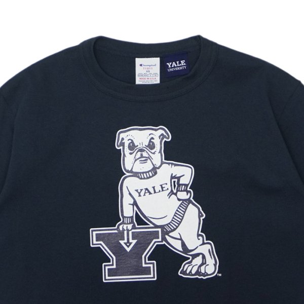画像6: Champion(チャンピオン)"New" T1011 US Print T-Shirt(ティーテンイレブンUSプリントTシャツ)"YALE・Made in USA"/ White(ホワイト)・Navy(ネイビー) (6)