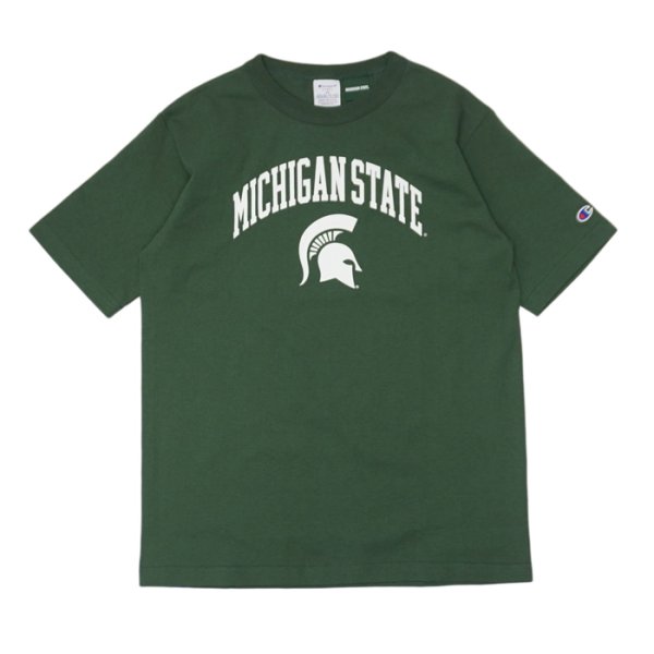 画像4: Champion(チャンピオン)"New" T1011 US Print T-Shirt(ティーテンイレブンUSプリントTシャツ)"MICHIGAN STATE・Made in USA" / White(ホワイト)・Moss Green(モスグリーン) (4)
