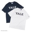 画像1: Champion（チャンピオン）T1011 US Print T-Shirt（ティーテンイレブンUSプリントTシャツ）"YALE"/ White（ホワイト）・Navy（ネイビー） (1)