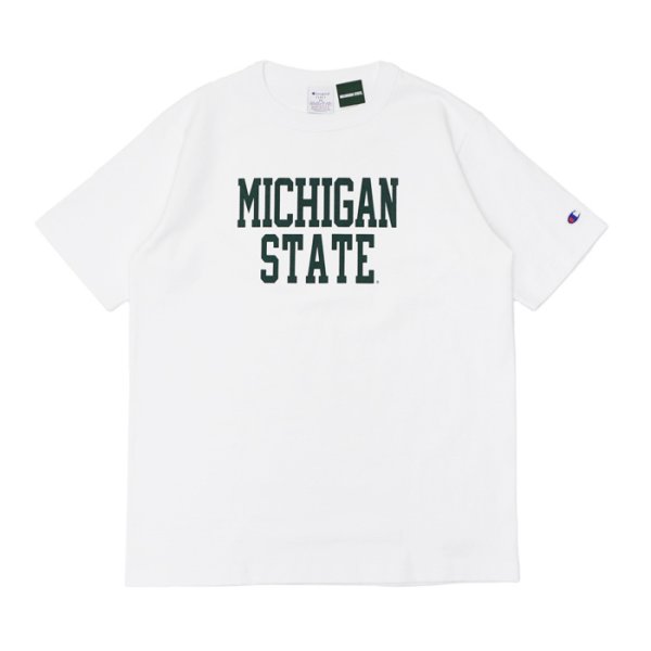 画像2: Champion（チャンピオン）"New" T1011 US Print T-Shirt（ティーテンイレブンUSプリントTシャツ）"MICHIGAN STATE・Made in USA" / White（ホワイト）・Green（グリーン） (2)