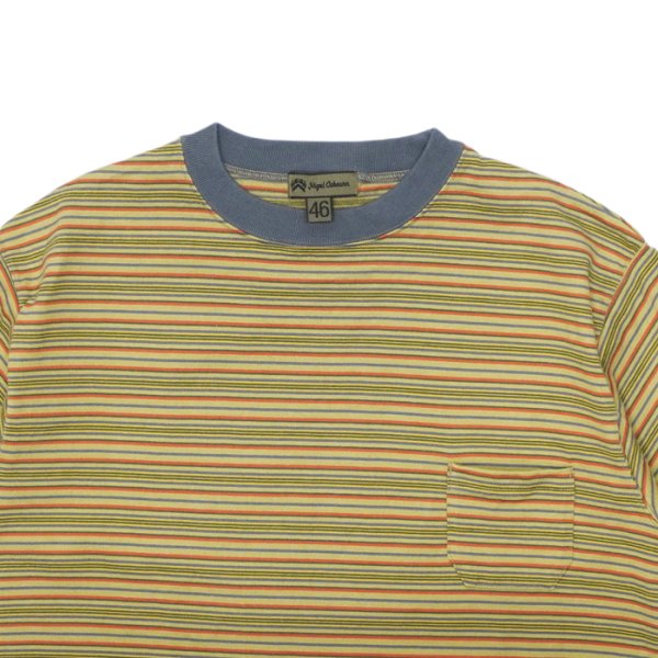 画像2: Nigel Cabourn(ナイジェル・ケーボン)9.5oz BORDER H/S T-SHIRT(9.5ozボーダーハーフスリーブTシャツ)/ Khaki(カーキ) (2)