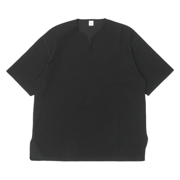 画像1: blurhms ROOTSTOCK（ブラームスルーツストック）Rough&Smooth Thermal Over-Neck（ラフ&スムースサーマルオーバーネックシャツ）/ Black（ブラック） (1)