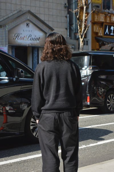 画像8: alvana（アルヴァナ）WASHI SKIPPER L/S KNIT（和紙スキッパーL/Sニット）/ Black（ブラック） (8)