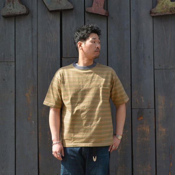 画像7: Nigel Cabourn(ナイジェル・ケーボン)9.5oz BORDER H/S T-SHIRT(9.5ozボーダーハーフスリーブTシャツ)/ Khaki(カーキ) (7)