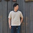 画像7: felco（フェルコ） S/S Crew Pocket Tee（S/SクルーポケットTシャツ）”CRESER STRIPE" / Deep Black-White×Burgundy Stripe（ダークブラック-ホワイト×バーガンディストライプ） (7)