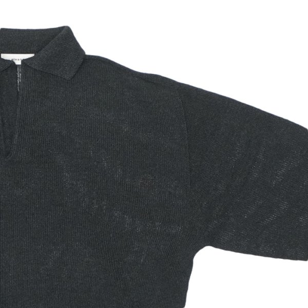 画像4: alvana（アルヴァナ）WASHI SKIPPER L/S KNIT（和紙スキッパーL/Sニット）/ Black（ブラック） (4)
