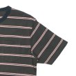 画像4: felco（フェルコ） S/S Crew Pocket Tee（S/SクルーポケットTシャツ）”CRESER STRIPE" / Deep Black-White×Burgundy Stripe（ダークブラック-ホワイト×バーガンディストライプ） (4)