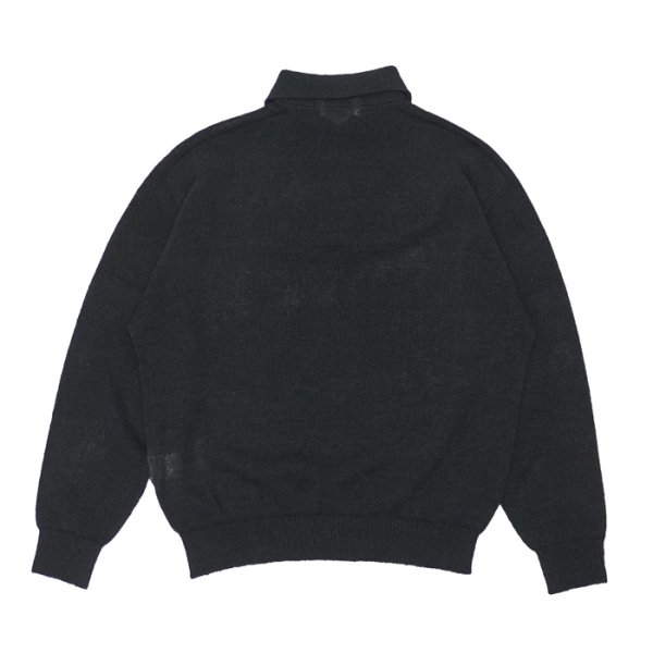 画像2: alvana（アルヴァナ）WASHI SKIPPER L/S KNIT（和紙スキッパーL/Sニット）/ Black（ブラック） (2)