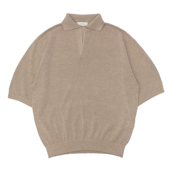 画像1: alvana（アルヴァナ）WASHI SKIPPER S/S KNIT（和紙スキッパーS/Sニット）/ ECRE（エクリュ） (1)