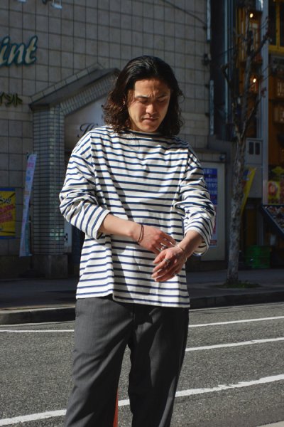 画像7: SAINT JAMES(セントジェームス)MORLAIX LOOSE(モーレ ルーズ)”Men" / ECUME×ENCRE(ミルキーホワイト×ブルーネイビー) (7)