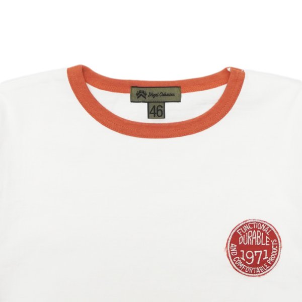 画像3: Nigel Cabourn(ナイジェル・ケーボン)Baseball Wappen T-Shirt(ベースボールワッペンTシャツ)/ Off White×Orange(オフホワイト×オレンジ) (3)