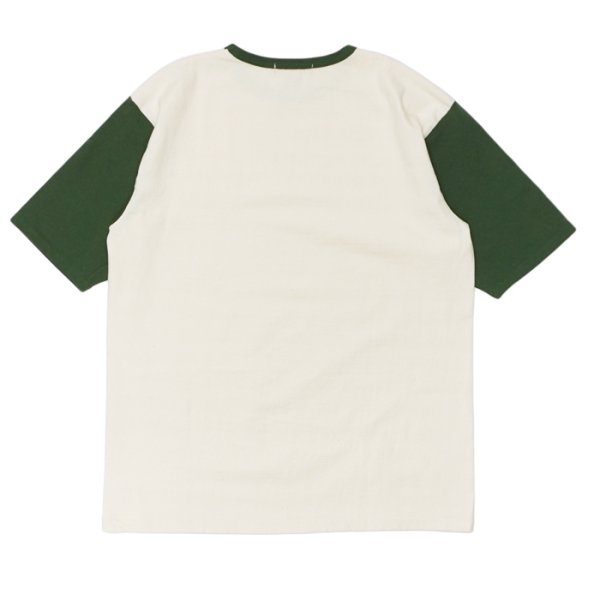 画像2: Nigel Cabourn(ナイジェル・ケーボン)Baseball Wappen T-Shirt(ベースボールワッペンTシャツ)/ Ivory×Green(アイボリー×グリーン) (2)