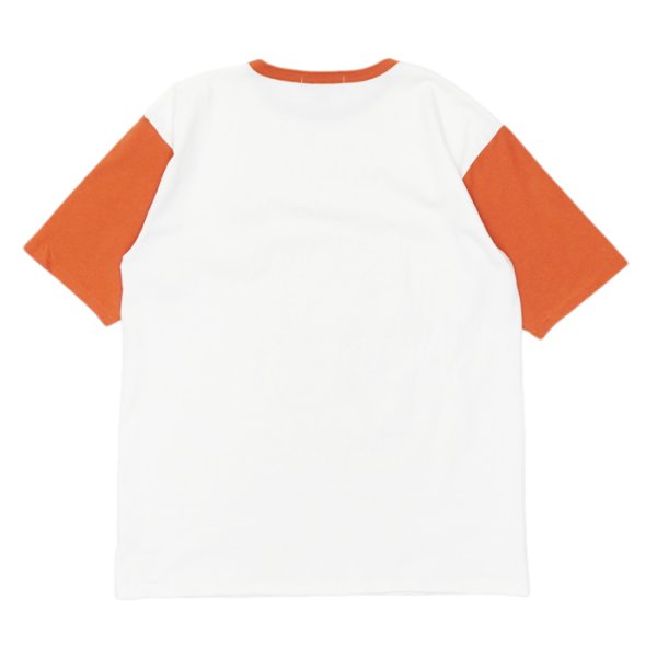 画像2: Nigel Cabourn(ナイジェル・ケーボン)Baseball Wappen T-Shirt(ベースボールワッペンTシャツ)/ Off White×Orange(オフホワイト×オレンジ) (2)