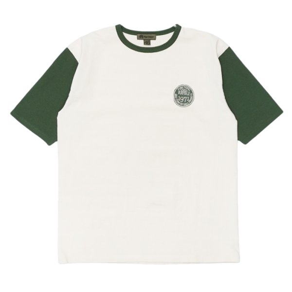 画像1: Nigel Cabourn（ナイジェル・ケーボン）Baseball Wappen T-Shirt（ベースボールワッペンTシャツ）/ Ivory×Green（アイボリー×グリーン） (1)