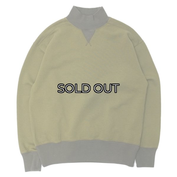 画像1: Nigel Cabourn（ナイジェルケーボン）HIGH NECK SHIRT（ハイネックシャツ）"TWO TONE" / Dark Green（ダークグリーン） (1)