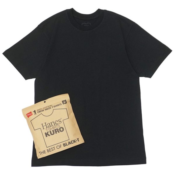 画像1: Hanes（ヘインズ）Crew Neck T-Shirts（クルーネックTシャツ）"KURO"/Black（ブラック） (1)