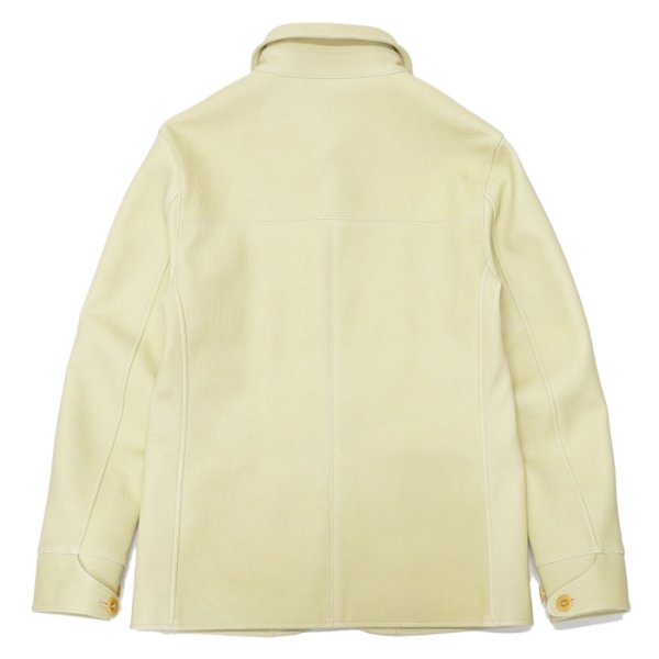 画像2: 【PointUp10%11/10迄】Y'2 LEATHER(ワイツーレザー)DEER SKIN ROUNDED HEM CAR COAT(ディアスキン カーコート)"Spring Edition" / Cream(クリーム) (2)