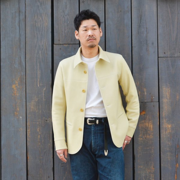 画像9: 【PointUp10%11/10迄】Y'2 LEATHER(ワイツーレザー)DEER SKIN ROUNDED HEM CAR COAT(ディアスキン カーコート)"Spring Edition" / Cream(クリーム) (9)