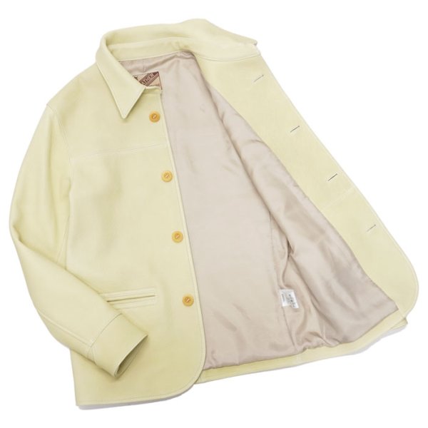 画像3: 【PointUp10%11/10迄】Y'2 LEATHER(ワイツーレザー)DEER SKIN ROUNDED HEM CAR COAT(ディアスキン カーコート)"Spring Edition" / Cream(クリーム) (3)