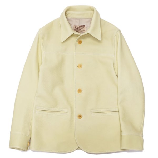 画像1: Y'2 LEATHER（ワイツーレザー）DEER SKIN ROUNDED HEM CAR COAT（ディアスキン カーコート）"Spring Edition" / Cream（クリーム） (1)