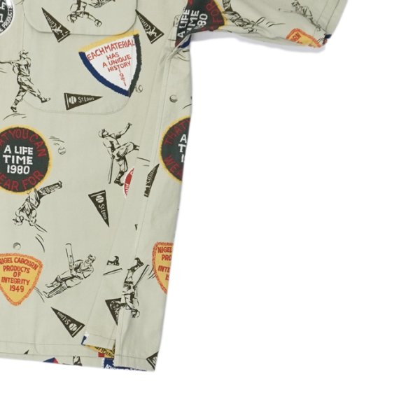 画像5: Nigel Cabourn(ナイジェル・ケーボン)OPEN COLLAR SHIRT(オープンカラーシャツ)"BB&CRIC" / Grey(グレー)※サイズ48のみ (5)