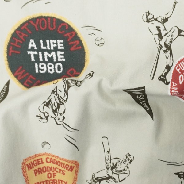 画像6: Nigel Cabourn(ナイジェル・ケーボン)OPEN COLLAR SHIRT(オープンカラーシャツ)"BB&CRIC" / Grey(グレー)※サイズ48のみ (6)