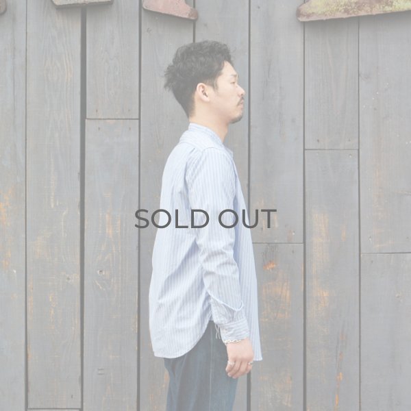 画像8: F.O.B FACTORY（エフオービーファクトリー）BAND COLLAR SHIRT（バンドカラーシャツ）"STRIPE" / White（ホワイト） (8)