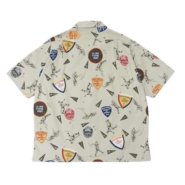 画像2: Nigel Cabourn(ナイジェル・ケーボン)OPEN COLLAR SHIRT(オープンカラーシャツ)"BB&CRIC" / Grey(グレー)※サイズ48のみ (2)