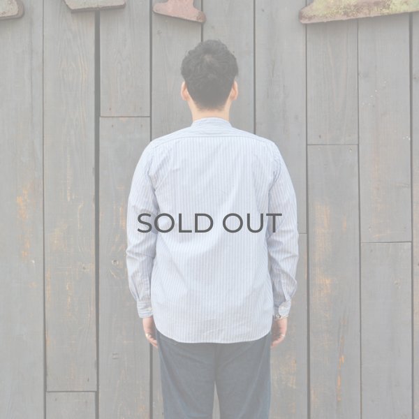 画像9: F.O.B FACTORY（エフオービーファクトリー）BAND COLLAR SHIRT（バンドカラーシャツ）"STRIPE" / White（ホワイト） (9)