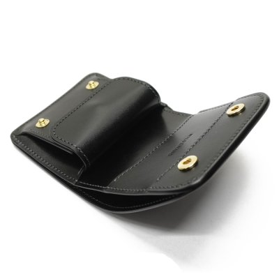 画像1: WILD SWANS（ワイルドスワンズ）CASA（カーサ）コンパクトウォレット/Black（ブラック）"シェルコードバン"×Black（ブラック）"サドルプルアップ"