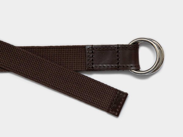 画像3: BEORMA(ベオーマ)W RING 25mm WEBBING BELT(ダブルリング25mmウェビングベルト)/ Brown(ブラウン) (3)