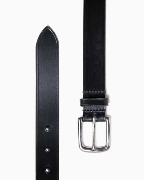 画像1: BEORMA（ベオーマ）BRIDLE LEATHER 28mm UNLINED BELT（ブライドルレザー28mmアンラインドベルト）/ Black（ブラック） (1)