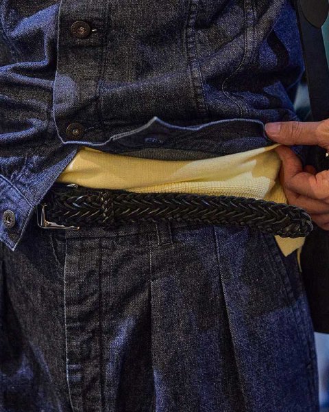 画像2: BEORMA（ベオーマ）34mm HERRINGBONE PLAITED BELT（34mmメッシュベルト）/ Black（ブラック） (2)