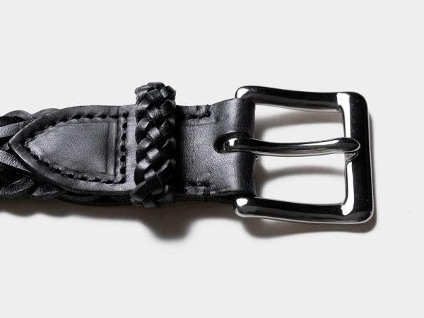 画像3: BEORMA（ベオーマ）34mm HERRINGBONE PLAITED BELT（34mmメッシュベルト）/ Black（ブラック） (3)