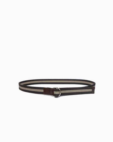 画像1: BEORMA（ベオーマ）W RING 25mm WEBBING BELT（ダブルリング25mmウェビングベルト）/ Brown×Beige（ブラウン×ベージュ） (1)