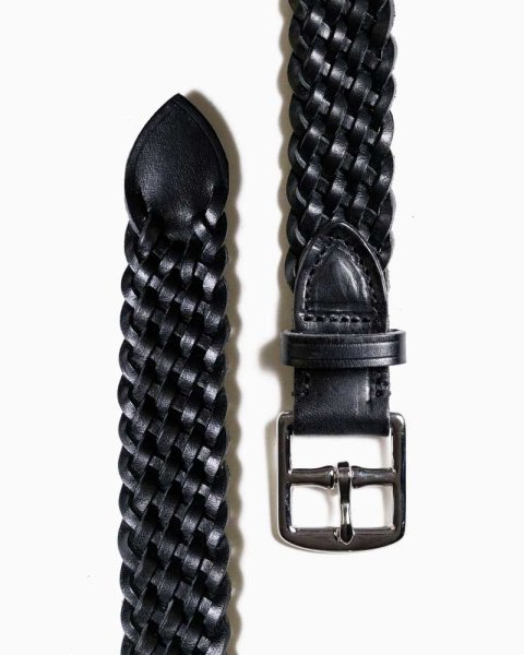 画像1: BEORMA（ベオーマ）28mm BASKET WEAVE PLAITED BELT（28mmメッシュベルト）/Black（ブラック） (1)