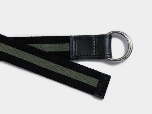 画像3: BEORMA(ベオーマ)W RING 25mm WEBBING BELT(ダブルリング25mmウェビングベルト)/ Black×Moss(ブラック×モスグリーン) (3)