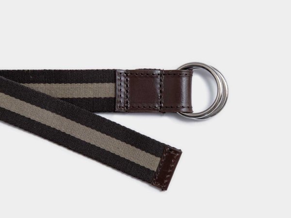 画像3: BEORMA(ベオーマ)W RING 25mm WEBBING BELT(ダブルリング25mmウェビングベルト)/ Brown×Beige(ブラウン×ベージュ) (3)