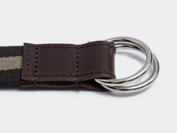 画像4: BEORMA(ベオーマ)W RING 25mm WEBBING BELT(ダブルリング25mmウェビングベルト)/ Brown×Beige(ブラウン×ベージュ) (4)