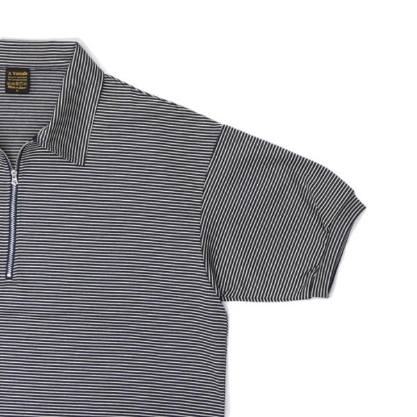 画像4: *A VONTADE(アボンタージ)Compact Border Half Zip Polo SS(コンパクトボーダーハーフジップポロ)/ Black×Ecru(ブラック×エクリュ) (4)