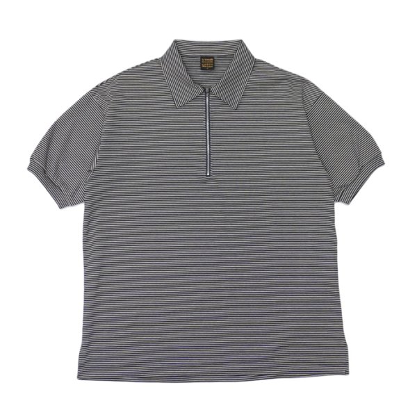 画像1: *A VONTADE（アボンタージ）Compact Border Half Zip Polo SS（コンパクトボーダーハーフジップポロ）/ Black×Ecru（ブラック×エクリュ） (1)