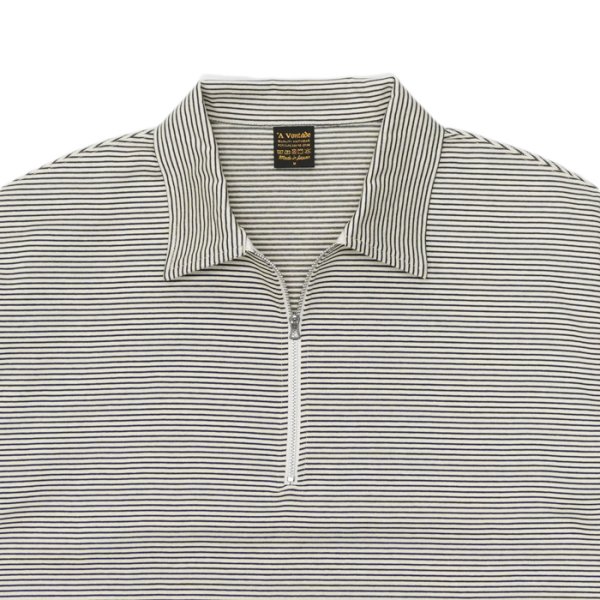 画像3: *A VONTADE(アボンタージ)Compact Border Half Zip Polo SS(コンパクトボーダーハーフジップポロ)/ Ecru×Marine(エクリュ×マリン) (3)