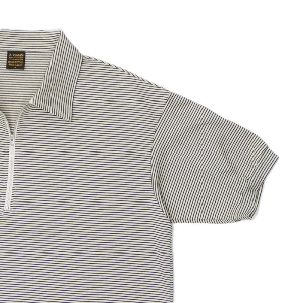 画像4: *A VONTADE(アボンタージ)Compact Border Half Zip Polo SS(コンパクトボーダーハーフジップポロ)/ Ecru×Marine(エクリュ×マリン) (4)