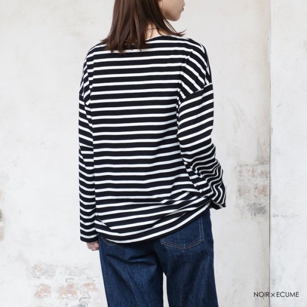 画像9: SAINT JAMES(セントジェームス)MORLAIX LOOSE(モーレ ルーズ)”Women" / ECUME×ENCRE(ミルキーホワイト×ブルーネイビー) (9)